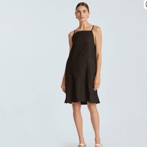 Everlane linen apron dress, black, XS